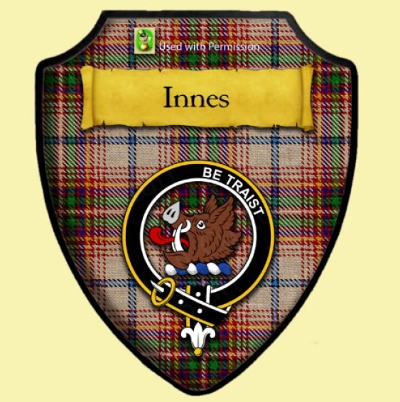 Image 0 of Innes Dance Tartan Crest Wooden Wall Plaque Shield