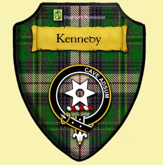 Image 0 of Kennedy Of Pendleton Dress Tartan Crest Wooden Wall Plaque Shield