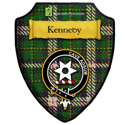 Image 8 of Kennedy Of Pendleton Dress Tartan Crest Wooden Wall Plaque Shield