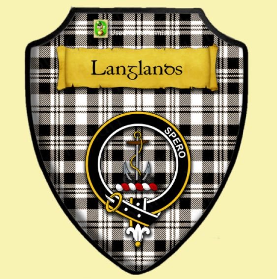 Image 0 of Langlands Black Ancient Tartan Crest Wooden Wall Plaque Shield