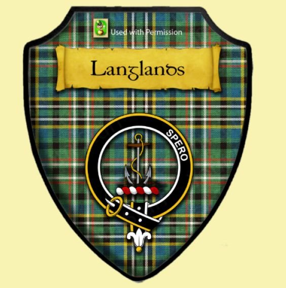 Image 0 of Langlands Green Ancient Tartan Crest Wooden Wall Plaque Shield