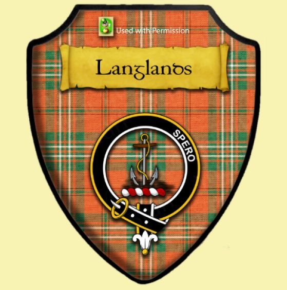 Image 0 of Langlands Ancient Tartan Crest Wooden Wall Plaque Shield