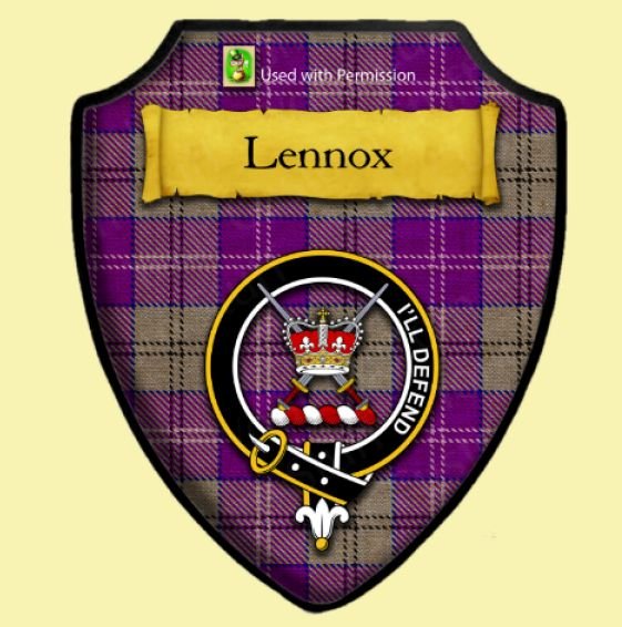 Image 0 of Lennox Dance Kincaid Badge Tartan Crest Wooden Wall Plaque Shield