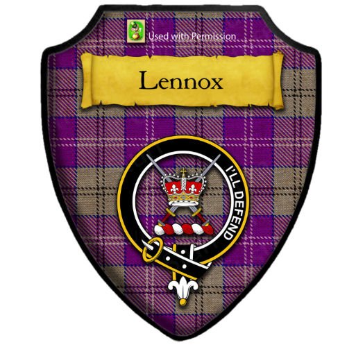 Image 2 of Lennox Dance Kincaid Badge Tartan Crest Wooden Wall Plaque Shield