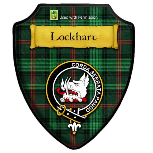 Image 2 of Lockhart Hunting Tartan Crest Wooden Wall Plaque Shield