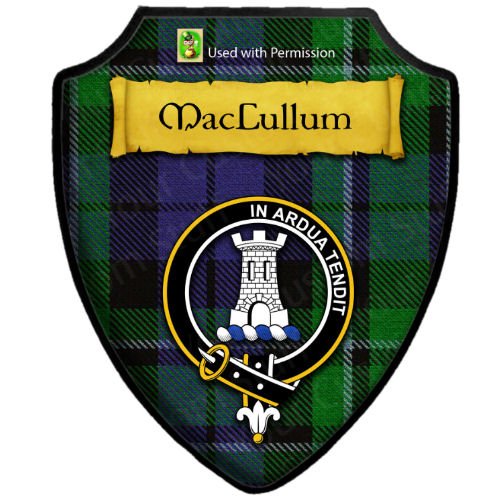 Image 2 of MacCallum Modern Tartan Crest Wooden Wall Plaque Shield