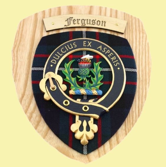 Ferguson Modern Clan Crest Tartan 10 x 12 Woodcarver Wooden