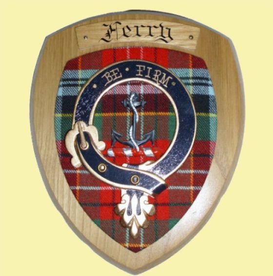 Image 0 of Ferry Clan Crest Tartan 10 x 12 Woodcarver Wooden Wall Plaque 