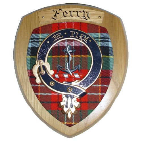 Image 2 of Ferry Clan Crest Tartan 10 x 12 Woodcarver Wooden Wall Plaque 