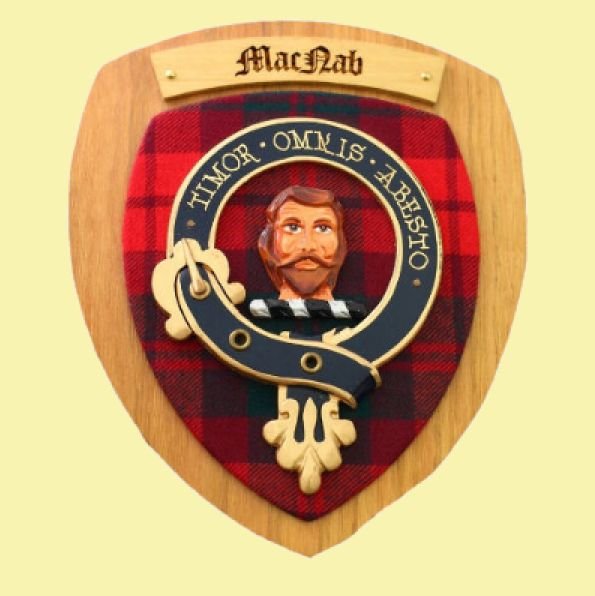 Image 0 of MacNab Clan Crest Tartan 10 x 12 Woodcarver Wooden Wall Plaque 