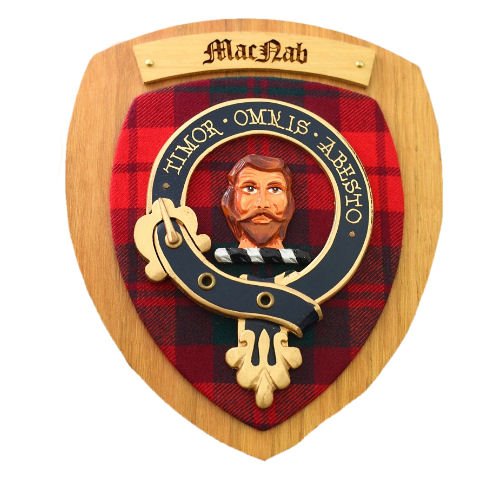 Image 2 of MacNab Clan Crest Tartan 10 x 12 Woodcarver Wooden Wall Plaque 