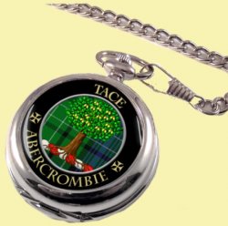 Abercrombie Clan Crest Round Shaped Chrome Plated Pocket Watch