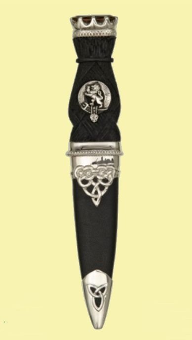 Image 0 of Clan Crest Deluxe Celtic Knotwork Detail Stone Top Sgian Dubh