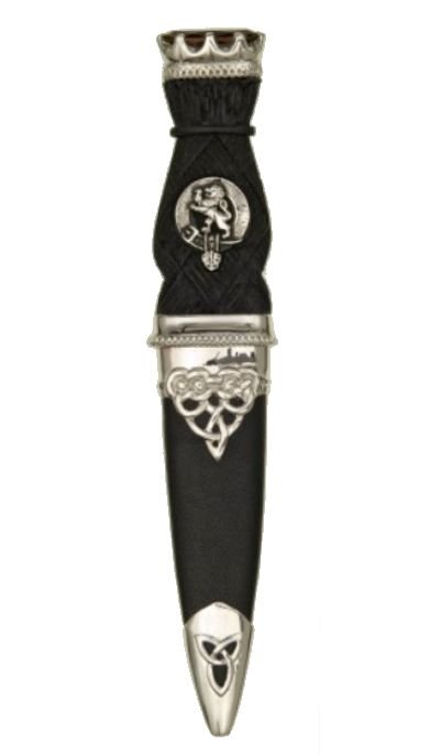 Image 1 of Clan Crest Deluxe Celtic Knotwork Detail Stone Top Sgian Dubh