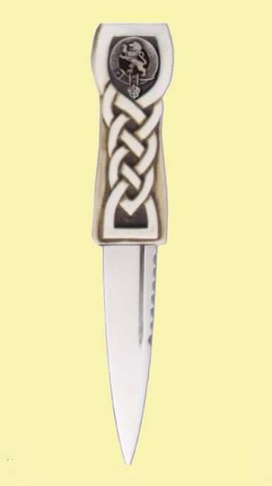 Image 2 of Celtic Knotwork Handle Effect Leather Sheath Clan Crest Sgian Dubh