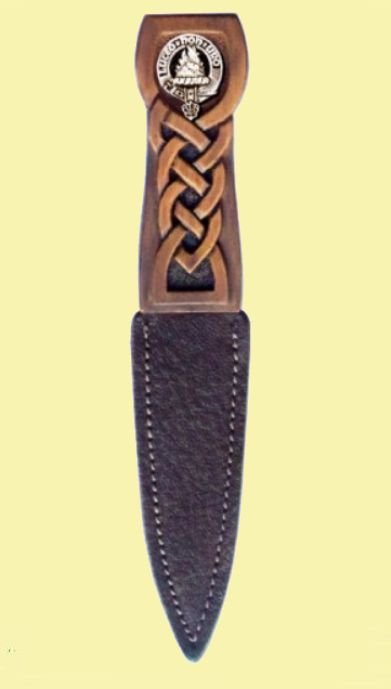 Image 0 of Celtic Knotwork Handle Effect Leather Sheath Clan Crest Sgian Dubh