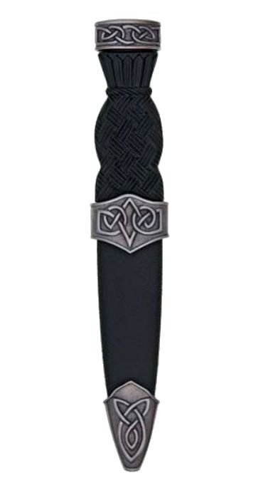 Image 1 of Celtic Antiqued Knotwork Detail No Crest Plain Top Sgian Dubh