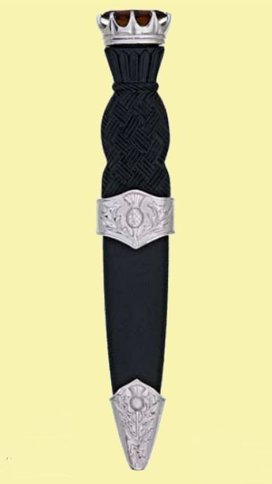 Image 0 of Scottish Thistle Polished Detail No Crest Stone Top Sgian Dubh