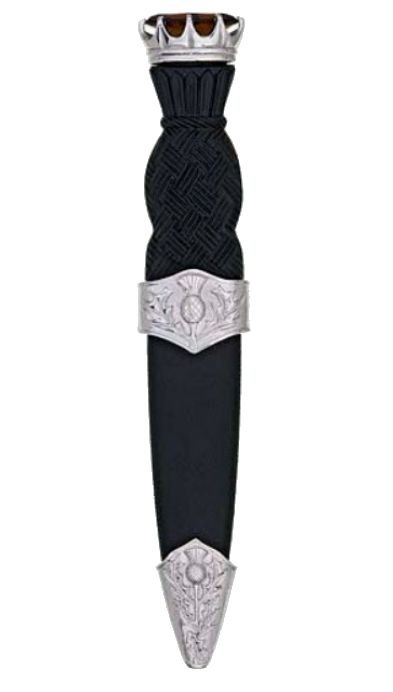 Image 1 of Scottish Thistle Polished Detail No Crest Stone Top Sgian Dubh