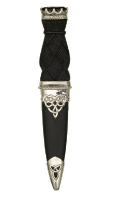 Image 1 of Celtic Knotwork Detail Deluxe No Crest Stone Top Sgian Dubh