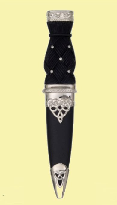 Image 0 of Celtic Knotwork Studded Polished Deluxe No Crest Plain Top Sgian Dubh