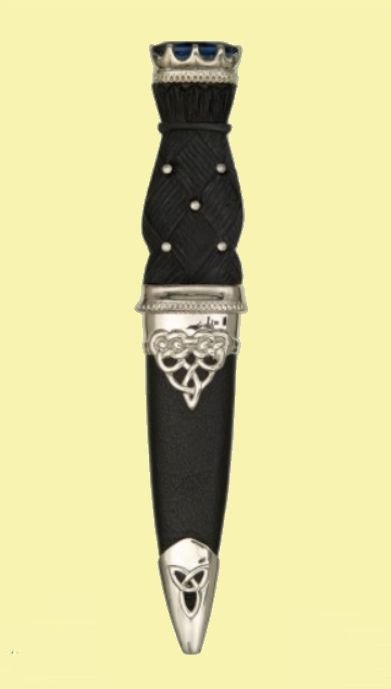 Image 0 of Celtic Knotwork Studded Polished Deluxe No Crest Stone Top Sgian Dubh