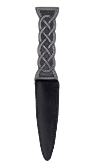 Image 1 of Celtic Interlacing Knotwork Handle Leather Sheath Sgian Dubh