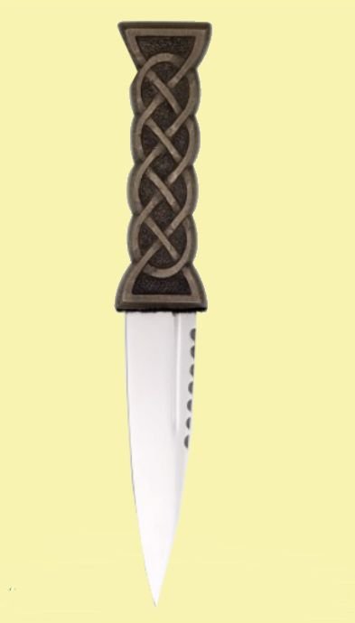 Image 2 of Celtic Interlacing Knotwork Handle Leather Sheath Sgian Dubh