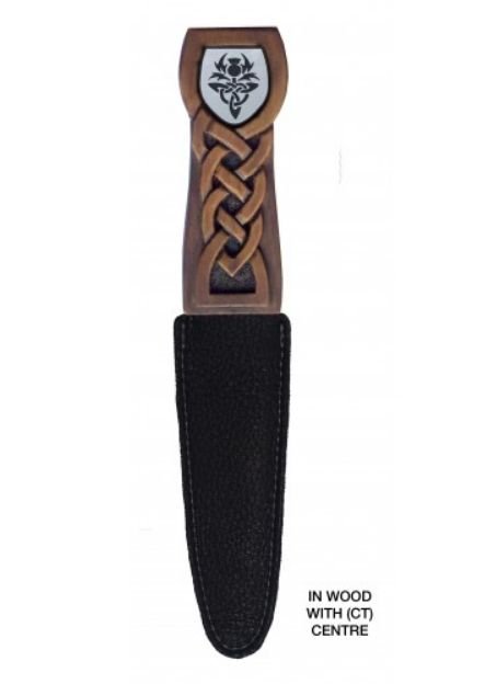 Image 5 of Engraved Design Celtic Knotwork Handle Leather Sheath Sgian Dubh