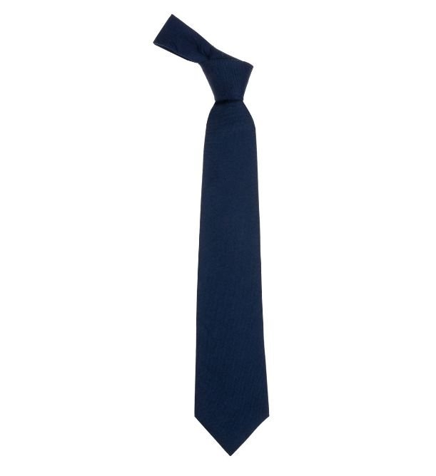 Image 1 of Navy Plain Coloured Lightweight Wool Straight Mens Neck Tie