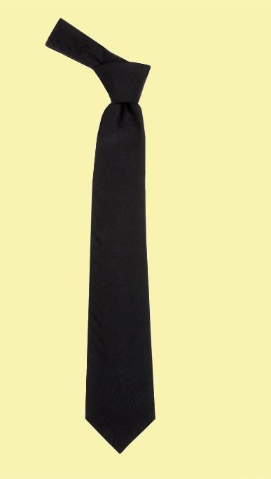 Image 0 of Black Plain Coloured Lightweight Wool Straight Mens Neck Tie