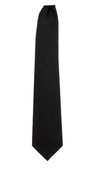 Image 3 of Black Plain Coloured Lightweight Wool Straight Mens Neck Tie