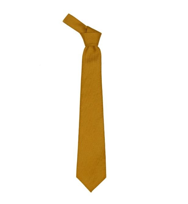 Image 1 of Antique Gold Plain Coloured Lightweight Wool Straight Mens Neck Tie