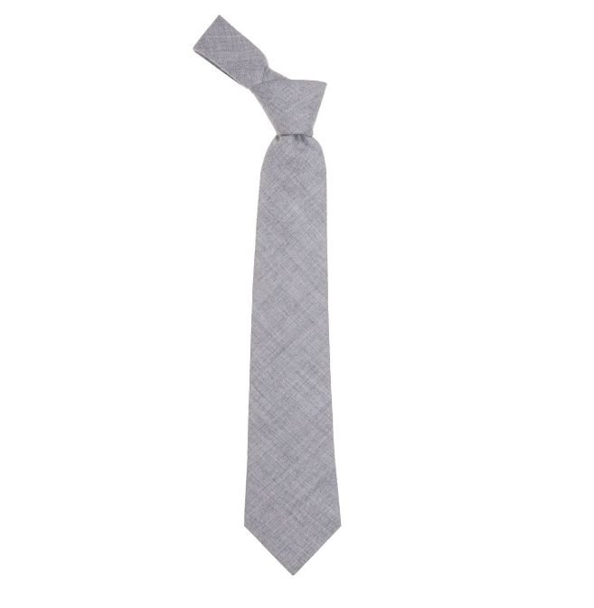 Image 1 of Light Grey Plain Coloured Lightweight Wool Straight Mens Neck Tie