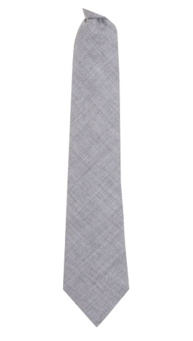 Image 3 of Light Grey Plain Coloured Lightweight Wool Straight Mens Neck Tie