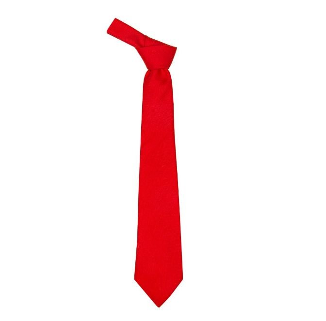 Image 1 of Scarlet Red Plain Coloured Lightweight Wool Straight Mens Neck Tie
