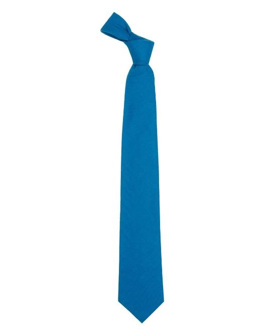 Image 1 of Blue Ancient Plain Coloured Lightweight Wool Straight Mens Neck Tie