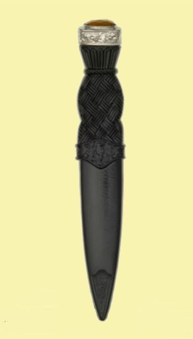 Image 0 of Scottish Thistle Polished Detail No Crest Stone Top Safety No Blade Sgian Dubh