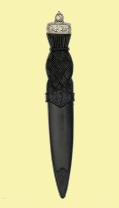 Image 0 of Scottish Thistle Polished Detail No Crest Ball Top Safety No Blade Sgian Dubh