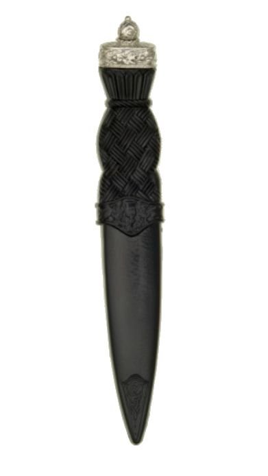 Image 1 of Scottish Thistle Polished Detail No Crest Ball Top Safety No Blade Sgian Dubh