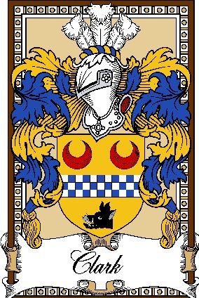 Image 0 of Clark Bookplate Large Print Clark Scottish Family Crest Print  