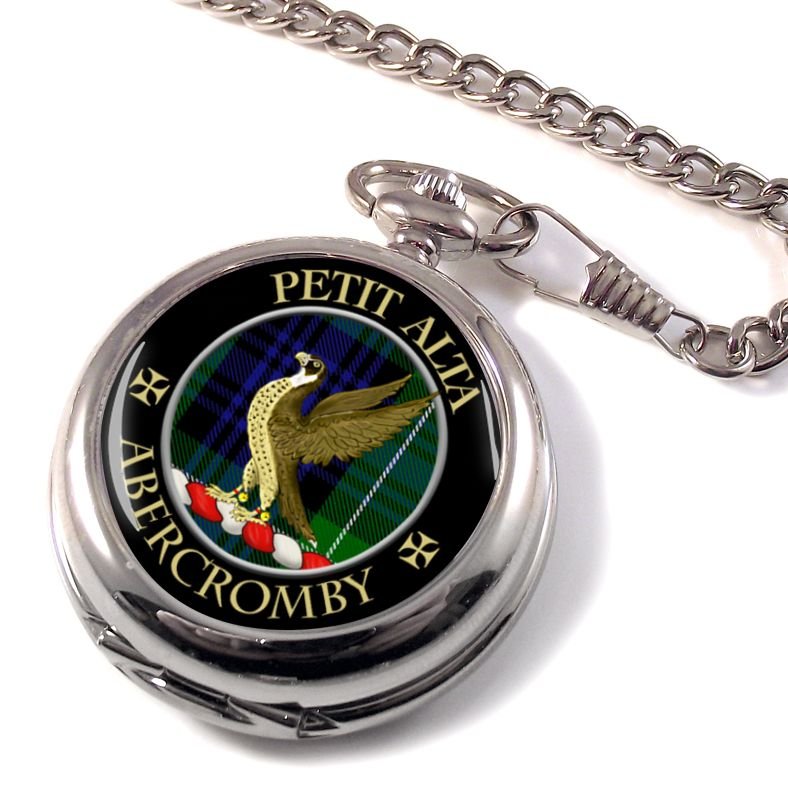 Image 1 of Abercromby Clan Crest Round Shaped Chrome Plated Pocket Watch