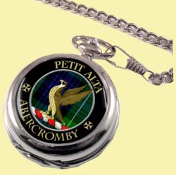 Abercromby Clan Crest Round Shaped Chrome Plated Pocket Watch