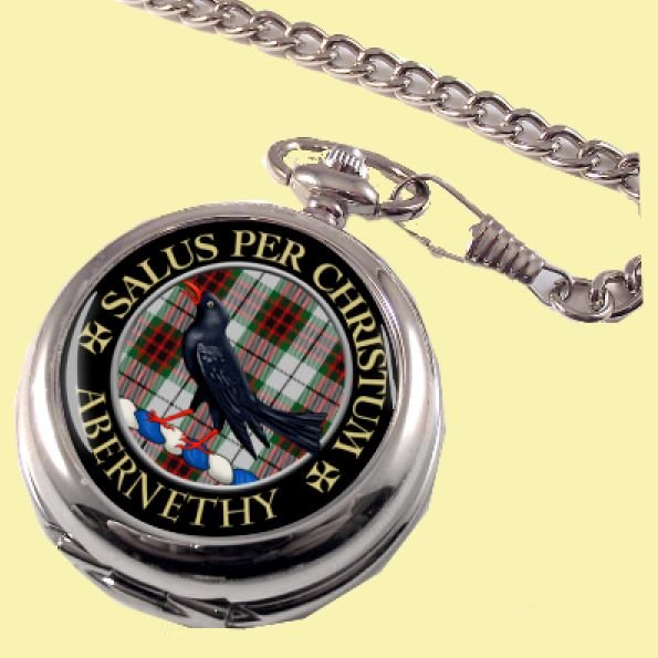 Image 0 of Abernethy Clan Crest Round Shaped Chrome Plated Pocket Watch