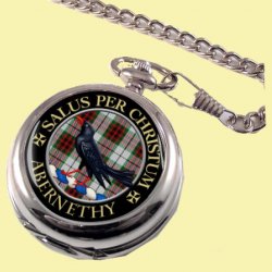 Abernethy Clan Crest Round Shaped Chrome Plated Pocket Watch