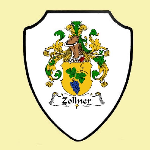 Image 0 of Zollner German Coat of Arms Family Surname Crest Wooden Wall Plaque Shield