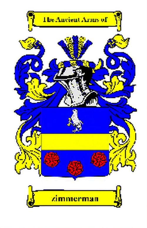 Image 1 of Zimmerman German Coat of Arms Print Zimmerman German Family Crest Print