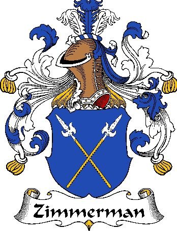 Image 0 of Zimmerman German Coat of Arms Large Print Zimmerman German Family Crest 