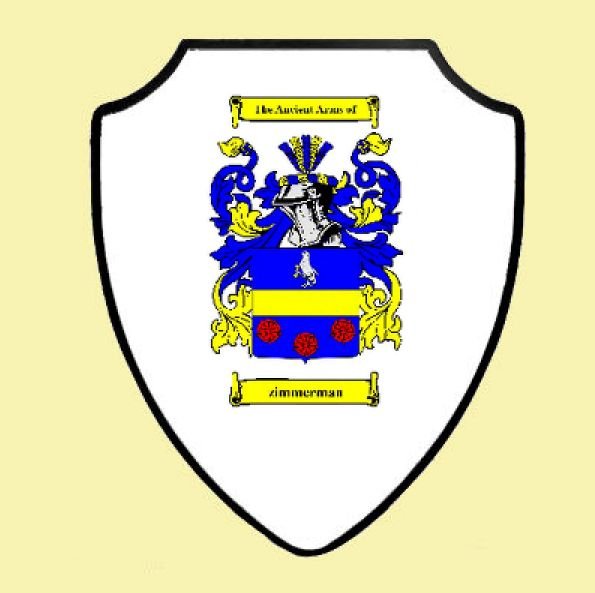 Image 2 of Zimmerman German Coat of Arms Family Surname Crest Wooden Wall Plaque Shield