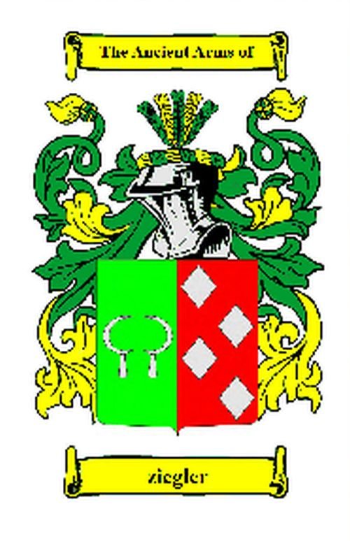 Image 1 of Ziegler German Coat of Arms Print Ziegler German Family Crest Print